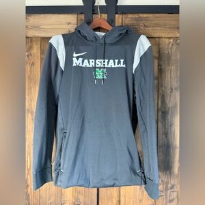 Nike Black and White Pullover Hoodie with Swoosh Tag Marshall the Herd